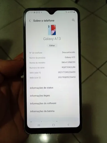 Celular Samsung Galaxy A13 128 gigas 4 RAM funcionando perfeitamente