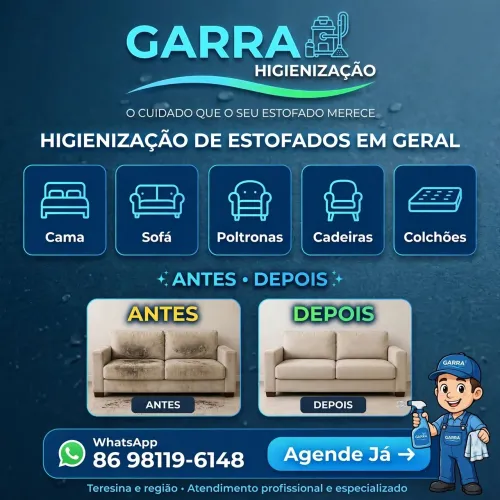 Higienização de estofados em geral