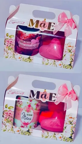 KIT XÍCARAS DE PORCELANA COM LINDA MENSAGEM MÃE R$:79,99