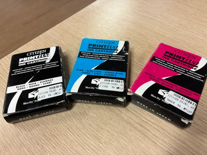 Kit 3 cartuchos fita Citizen Printiva MicroDry (jato de cêra) - magenta/ciano/black