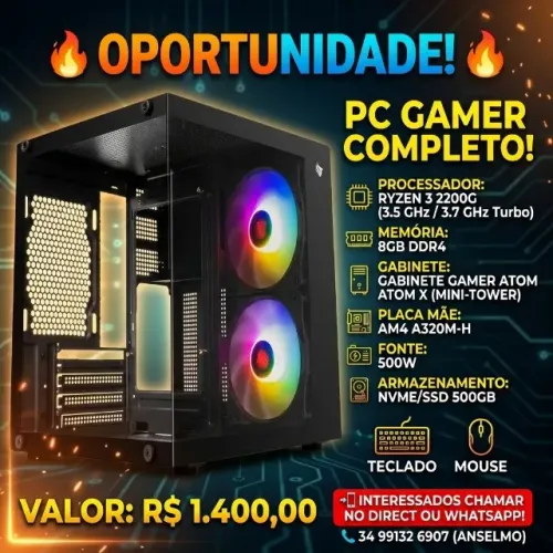 Computador CPU PROCESSADOR: Ryzen 3 2200G 3.5 GHZ