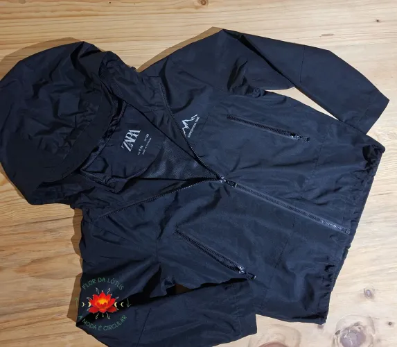 Jaqueta Preta Capuz Importada Original Zara Tam. 9 - 10