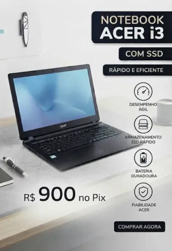Nootbook acer com ssd em perfeito estado