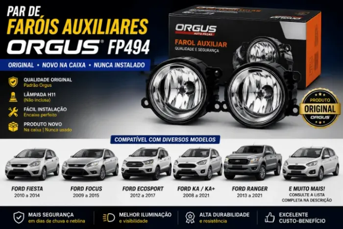 PAR FAROL AUXILIAR ORGUS FP494 ORIGINAL - NOVO NA CAIXA