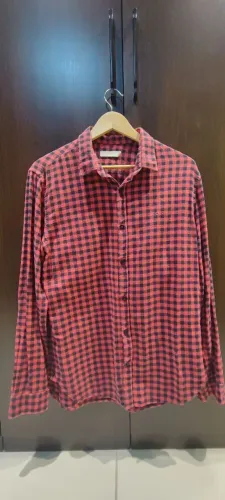 Camisa Xadrez Preta e Vermelha Foxton Tamanho M