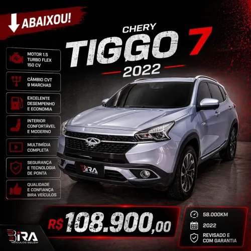 Chery Tiggo 7 TXS 1.5 16V Turbo Flex Aut. 2022