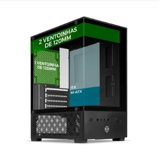 Gabinete Gamer TGT Legion, Mini-Tower, Lateral de Vidro, Preto, TGT-LGN-BK