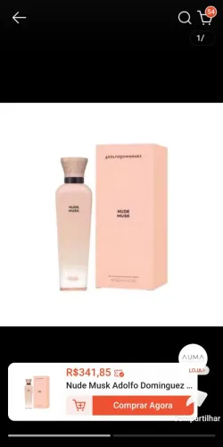 Perfume Nude Musk Adollfo Dominguez 120ml NOVO LACRADO E ORIGINAL COM SELO DA ADIPEC