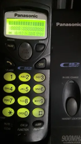 Telefone sem fio Panasonic,modelo KX-TC1488LBB, c/defeito. Para colecionador, museu, peças