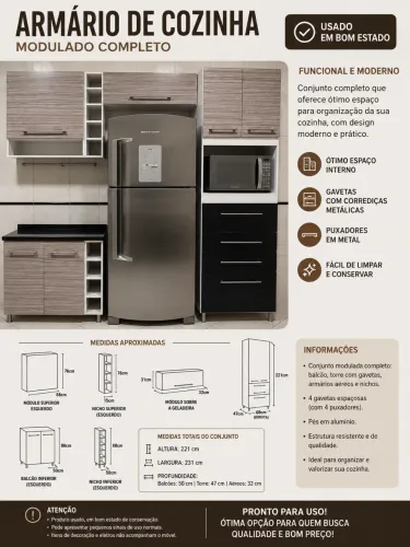 Armário de Cozinha Completo