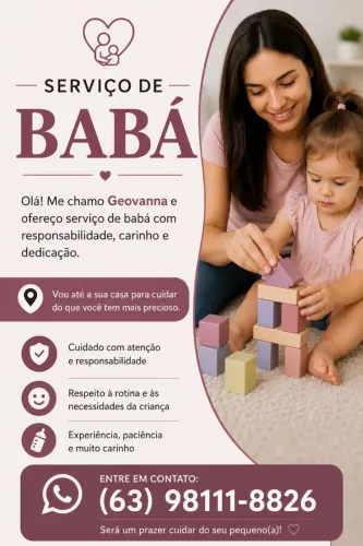Ofereço serviço de babá!