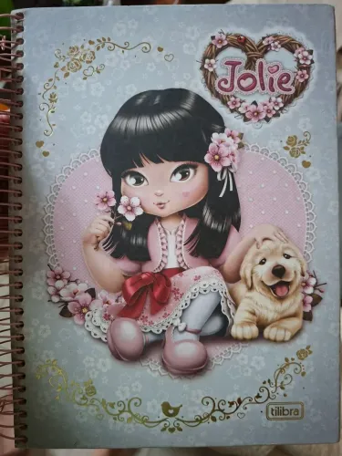 Caderno Jolie Tilibra 200 fls antigo vintage raro