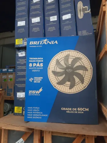 Ventilador De Parede Britânia 215w - Preto,Cinza
