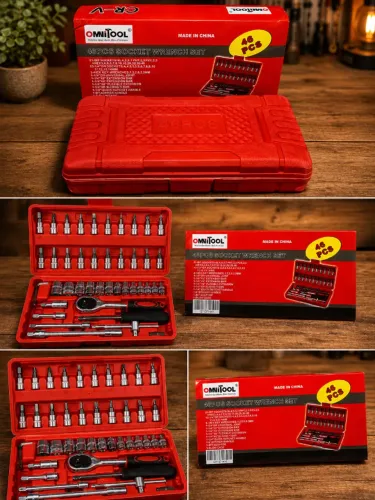 kit de ferramentes com 46 peças de catraca