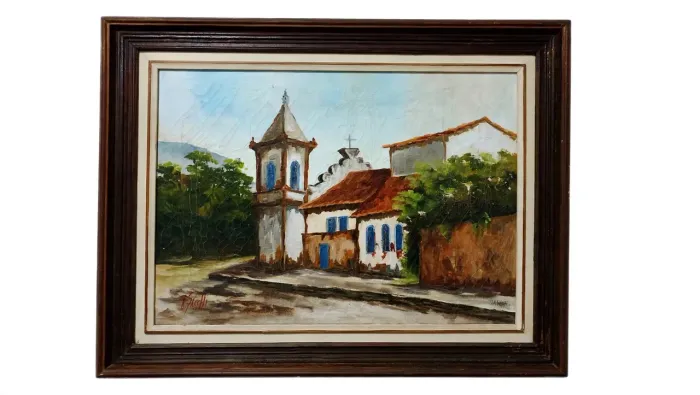 Quadro Pintura Óleo Sobre Tela Amélia Sacchi 