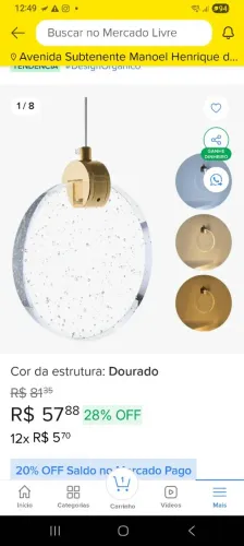 Luminária pendente