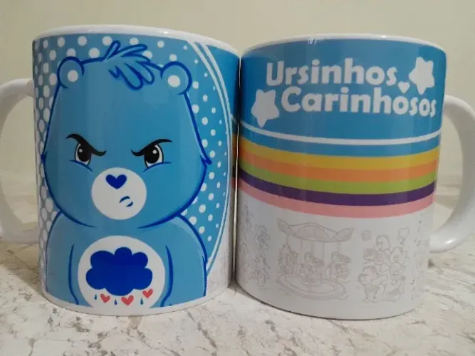 5 Canecas porcelana personalizadas ursinhos carinhosos