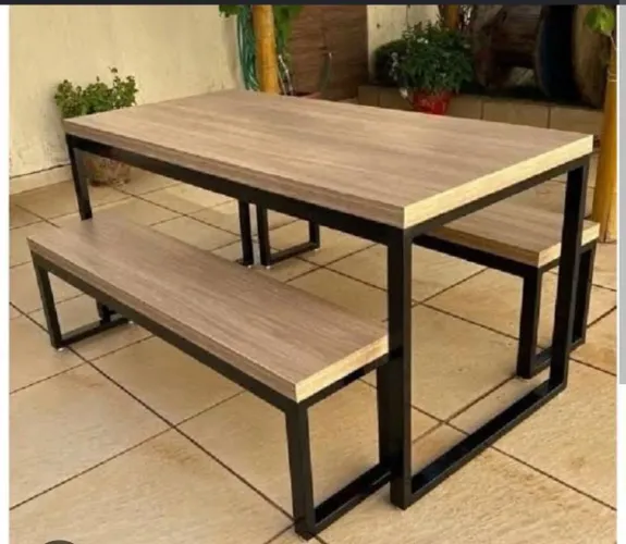 Mesa Industrial com 2 Bancos