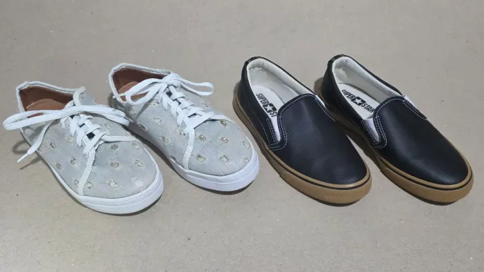 Tênis Feminino Tam 35 - 2 Pares (Quase Novo + Jeans com Glitter)