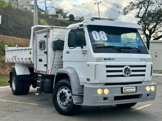 VW 15180 ANO 2008 CAMINHÃO CAÇAMBA CABINE SUPLEMENTAR 
