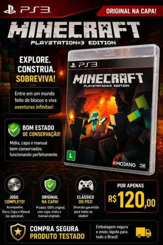 Minecraft Versao Para Ps3 Original Aceitamos Proposta 