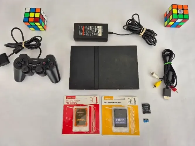Playstation 2 Slim + Controle + Sd256gb (Usado)