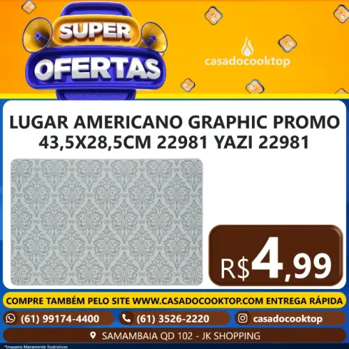 LUGAR AMERICANO GRAPHIC PROMO 43,5X28,5CM 22981 YAZI 22981