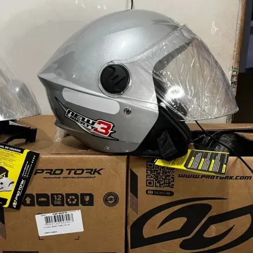 Capacete pro Tork aberto prata - Tamanho 60 