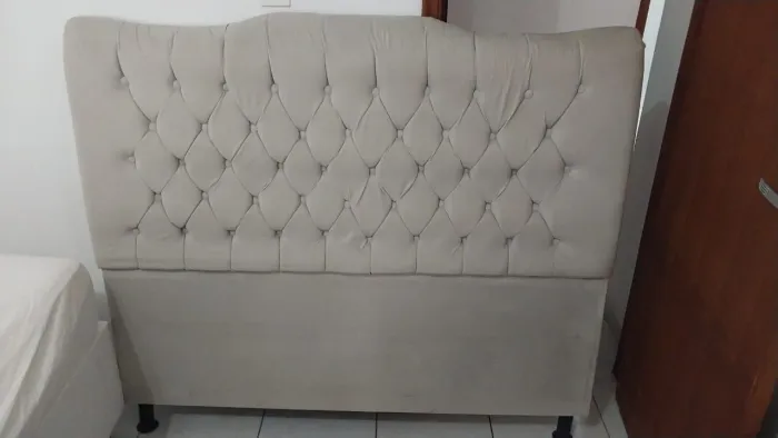 Cabeceira veludo cinza
