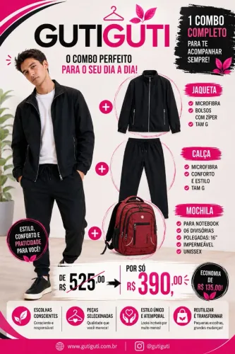 JAQUETA CALÇA MOCHILA POR