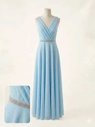 Vestido Longo Azul Serenity Madrinha/ Formatura - Tamanho P