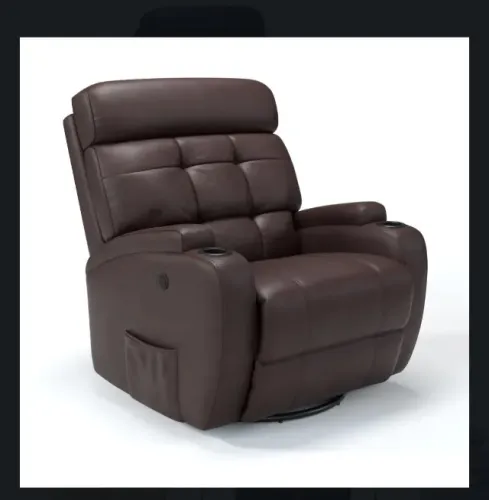 POLTRONA ELÉTRICA RECLINÁVEL MARROM COURINO 1.0 DAMIE, 2 PORTA COPOS E USB