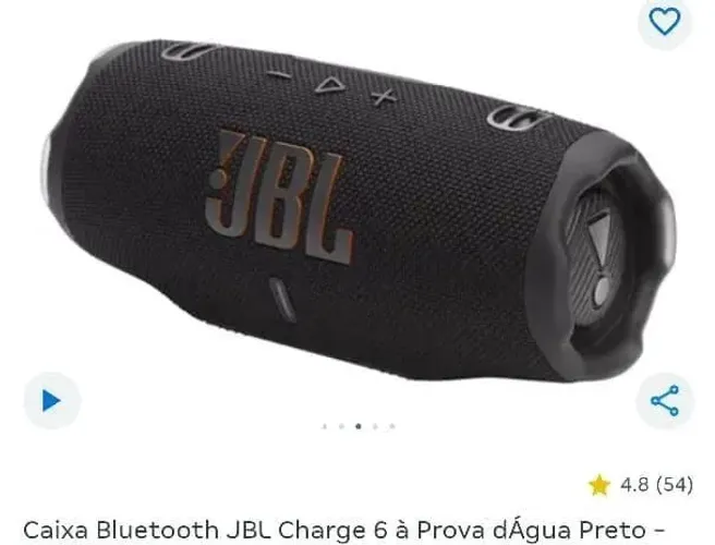 JBL, Caixa de Som, Charge 6 - Preta