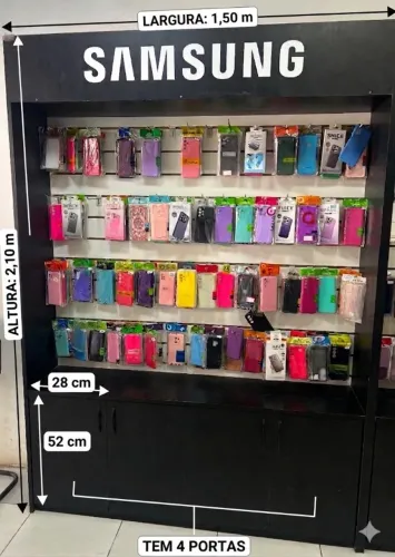 ?Expositor para Loja de Celular com Armário - 1,50m x 2,10m?