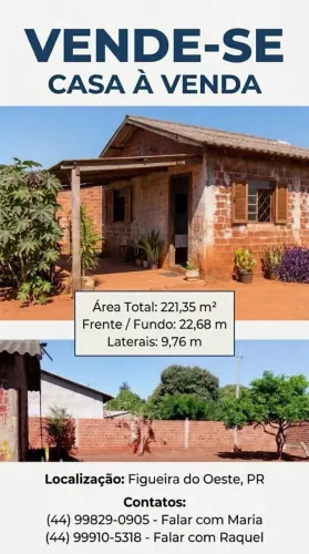 Vende-se casa em figueira do oeste distrito de engenheiro Beltrão 
