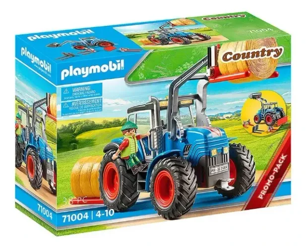 Playmobil Grande Trator Com Acessórios Country 71004