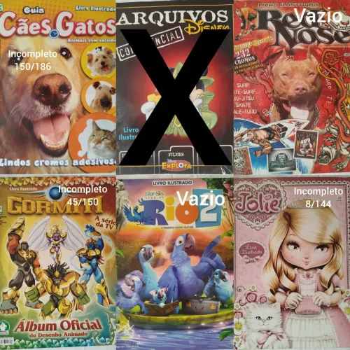 Álbuns figurinhas Descrição