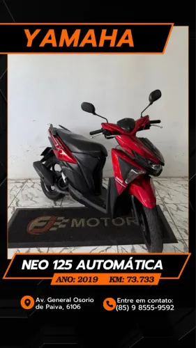 Yamaha neo 125 automática extra ano 2019,Aceitamos cartões e financiamento bancário