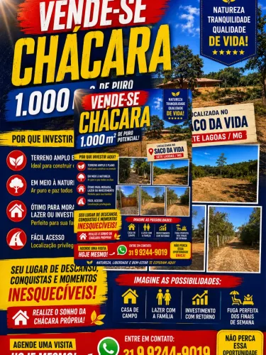 Vendo 1 chacara em Sete Lagoas Mg