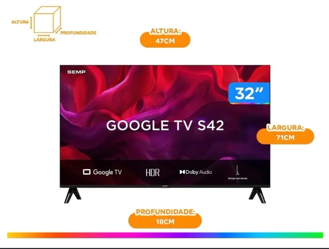 TV SEMP 32? Google TV S42 Smart TV Semi Nova