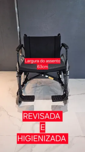 Cadeira de rodas EXTRA LARGA 63 CM DE ASSENTO