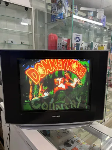Tv crt tubo Samsung 21 super slim com av e vídeo componente controle original