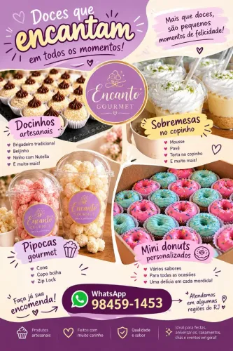 Doces para festa pipoca gourmet, docinhos, doces no copinhos e donuts.