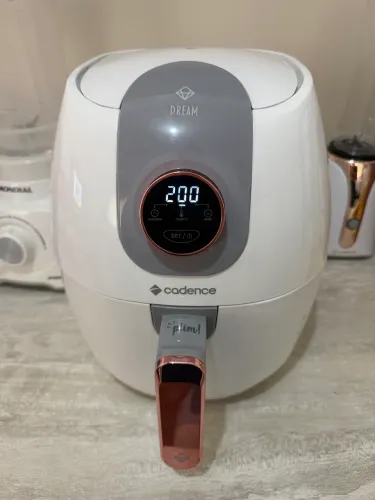 Airfryer Cadence Branca com rosa