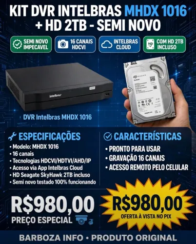 Dvr 16 canais com hd de 2 Tb
