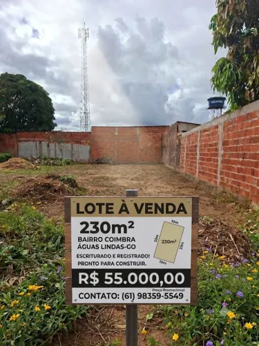 ? Lote de 230m² no Bairro Coimbra - Águas Lindas (Escriturado e Registrado)