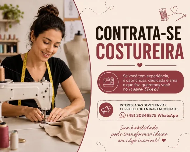 Vaga para costureira
