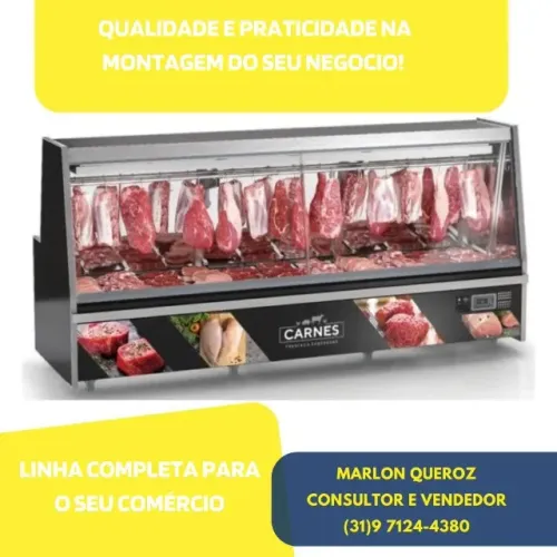 Balcão de Açougue 3M Vidro Reto Gelopar