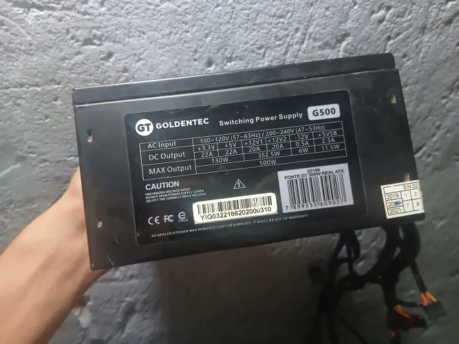 Fonte Goldentec G500 500W "obs descrição