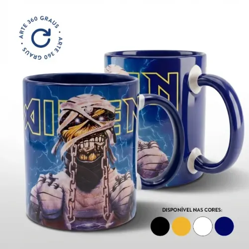 Caneca Iron Maiden Powerslave - Arte 360º - Eddie Heavy Metal